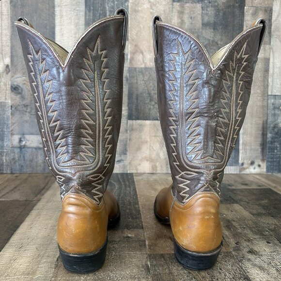 Tony Lama Vintage Gold Label Western Cowboy Boots Mens 9 D - Picture 10 of 12